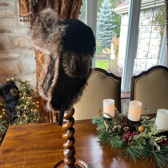 Harricana Fur and Leather Hat…Size M - Picture 3 of 12